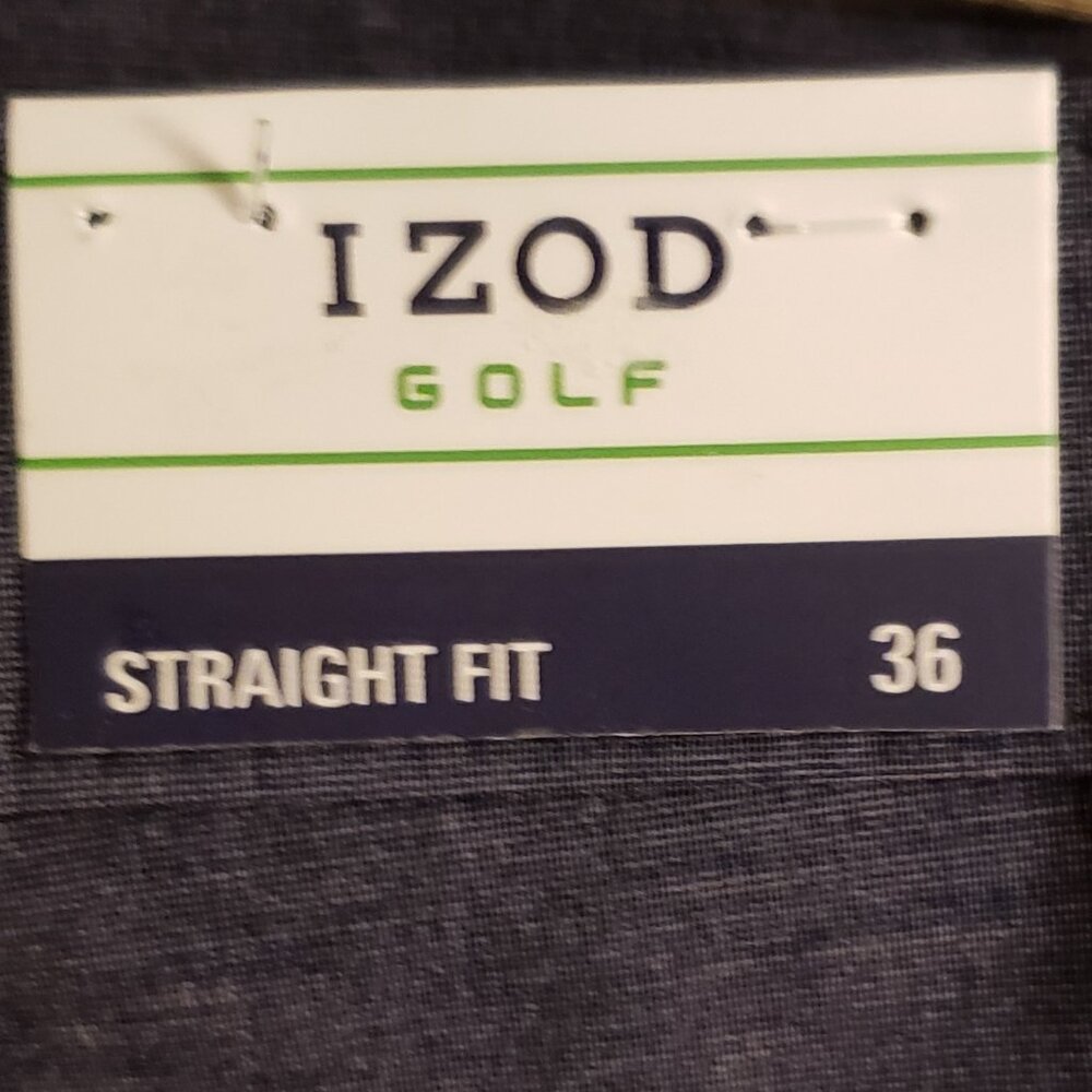 IZOD Golf Men's Straight Flat Front Dark Blue Classic Fit Shorts New NWT Size 36 - Picture 4 of 6
